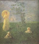 Gaetano previati In the Meadow (nn02) oil painting artist